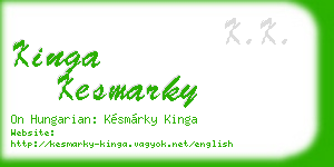 kinga kesmarky business card