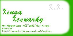 kinga kesmarky business card